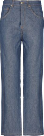 Moschino Blue Logo Details Straight-Leg Denim Jeans