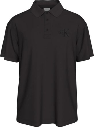 Calvin Klein Jeans Easy Monologo Casual Polo - Heren - Polos - Zwart - M - Katoen - Tops