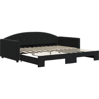 vidaXL Sof&aacute; Cama Nido Terciopelo Negro 100x200 Cm Vidaxl