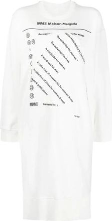 Maison Margiela Casual Witte Katoenen Midi Jurk - Dames - Casual kleedjes - Wit - L - Katoen - Kleedjes