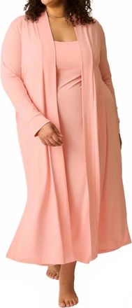 Kindred Bravely Sunday Long Sleeves Lounge Duster In Sunset Pink
