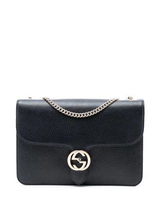Gucci 2016-2025 Medium Dollar Calfskin Interlocking G crossbody bag - Black