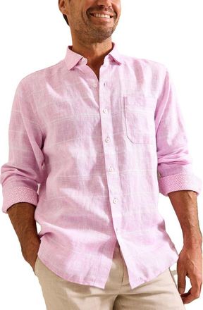 Tommy Bahama Paradiso Plaid Button-Up Shirt in Pink Corsage at Nordstrom, Size Xx-Large