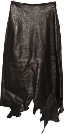 Diesel Jagged Hem Midi Skirt In Silk