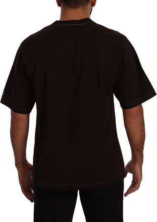 Dolce & Gabbana Mens Bordeaux Cotton L-Amore Print Crewneck T-Shirt