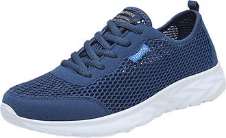 Generic Sneaker Insoles for Men Running Fashion Summer and Autumn Casual Men Flat Lightweight Mesh Breathable Solid Color Mens Sneaker Socks High (Dark Blue, 