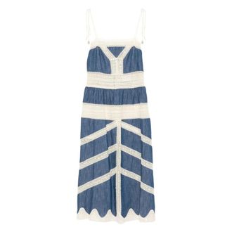 Zimmermann Maxi Dresses, female, Blue, Size: XS Awaken Denim Slip Dress