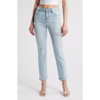 Hidden Jeans Fray Hem Ankle Cigarette Skinny Jeans in Light Wash at Nordstrom, Size 26