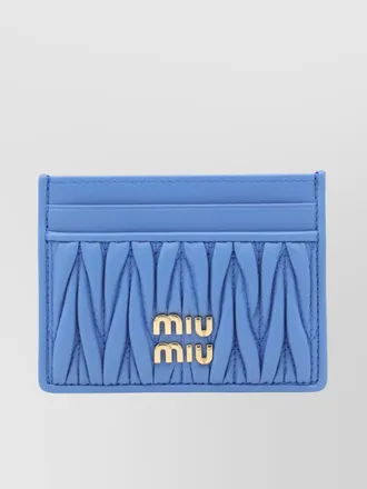 小物 MIU MIU bicolor lether wallet navy Good Miu Miu Bicolor Ribbon Madras Leather Mini Wallet Blue