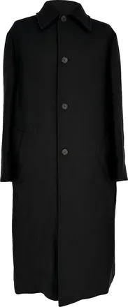 The Row Long Coat in Black Wool