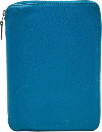 Herm&egrave;s Agenda Globe Trotter con zip - Blu