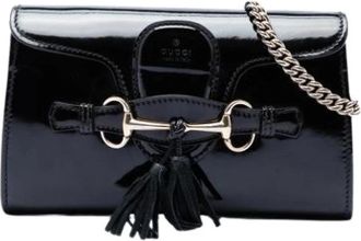 Gucci Pre-owned Small Emily Shoulder Bag - Dames - Vintage Clutch - Zwart - ONE Size - Leer - Vintage