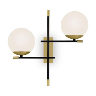 Maytoni Aplique de pared estilo moderno con estructura de metal negro y dorado