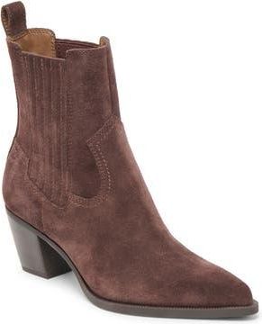 Dolce Vita Slim Pointed Toe Bootie in Mahogany Suede at Nordstrom Rack, Size 7.5