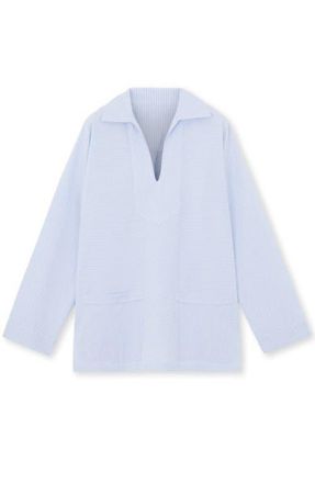 Fortela Striped Popeline Shirt in Light Blue at Nordstrom, Size 42 Eu