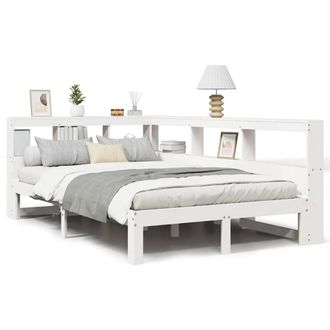 Berkfield Home Bookcase Bed without Mattress White 135x190 cm Double Solid Wood Pine