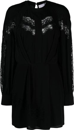 Iro Belinda lace-trim dress - women - Viscose/Modal/Polyester - 36 - Black