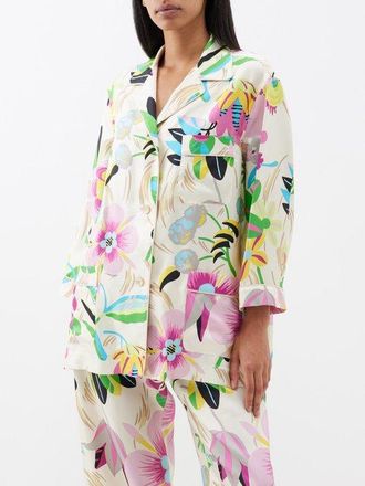 Gucci Hawaii Floral-print Silk-twill Shirt - Womens - Multi