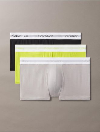 Calvin Klein Mens Icon Modal Mesh 3-Pack Low Rise Trunk - Green - XL