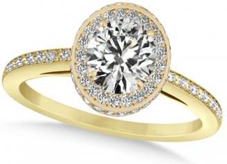 Allurez Lab Grown Diamond Halo Engagement Ring 14k Yellow Gold (1.71ct)