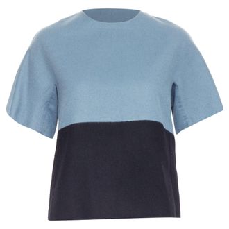 The Row bicolor crew neck half sleeve top