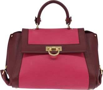 Ferragamo Sofia Satchel Leather Pink Leather Bag (Pre-Owned)
