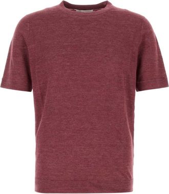 Brunello Cucinelli Purple Solid Crew Neck Polo