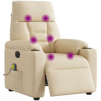 vidaXL Vidaxl - Sill&oacute;n Reclinable De Masaje El&eacute;ctrico Tela Color Crema