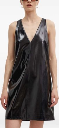 HUGO BOSS Mini-jurk met V-hals en vlakken - Zwart