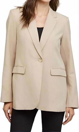 Fate Linen Blend Oversized Blazer In Taupe