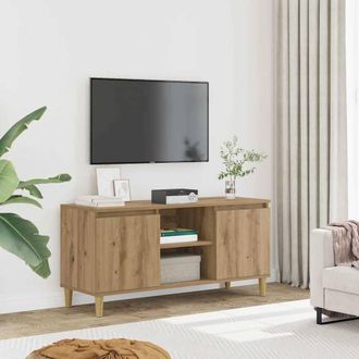 Berkfield Home TV Cabinet Artisan Oak 102x35x50 cm Engineered Wood in Brown | Size: 102 x 35 x 50 cm
