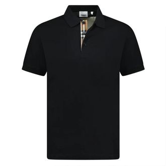 Burberry Mens Hartford Check Polo Shirt - Black - Size Medium