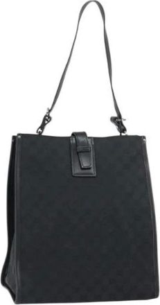 Gucci Pre-owned Shoulder Bags, female, Black, Size: ONE SIZE Pre-owned Canvas Shoulder Bag