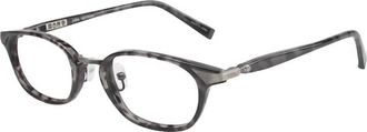 John Varvatos Mens V351 Rectangle Eyeglasses In Smoke Tortoise