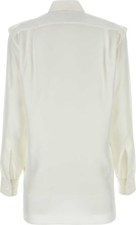 Burberry Womens Silk Oversized Shirt White