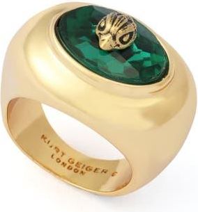Kurt Geiger Bezel Stone Cocktail Ring in Green at Nordstrom, Size 7