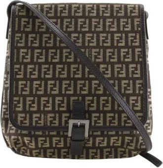 Fendi Pre-owned Cross Body Bags, female, Brown, Size: ONE SIZE Pre-owned Nylon Cross Body Bag