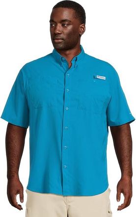 Columbia Tamiamitm II S/S Mens Short Sleeve Button Up Blue Echo : LG, Mesh/Polyester