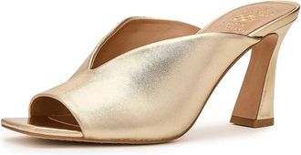 Vince Camuto Galeni Peep Toe High Heel Mules Womens Sandals Egyptian Gold : 8.5 M, Faux Leather