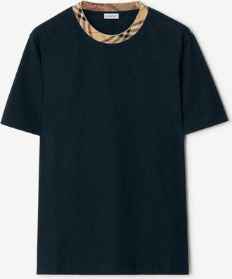 Burberry Check Trim Cotton T-shirt