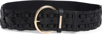 Vince Camuto Stretch Woven Faux Leather Belt in Black Gold at Nordstrom Rack, Size Large/x-Large