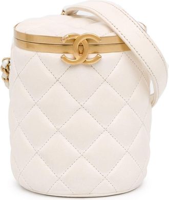 Chanel 2021-2023 Small Quilted Lambskin Crown Box crossbody bag - women - Lambskin - One Size - White