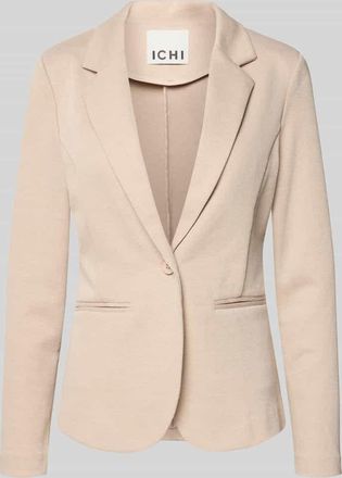 Ichi Slim Fit Blazer mit Paspeltaschen Modell KATE PIQUE in Sand, Gr&ouml;&szlig;e XXL