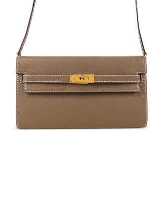 Herm&egrave;s 2022 Chevre Mysore Kelly To Go Wallet crossbody bag - women - Goat Skin - One Size - Brown