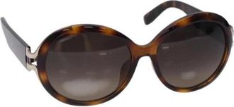 Ferragamo Pre-owned Plastic sunglasses - Dames - Vintage Accessoires - Bruin - ONE Size - Vintage