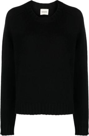 Khaite Zwarte Kasjmier Gebreide Trui met Ronde Hals - Dames - Cashmere truien - Zwart - S - Kasjmier - Truien & Vesten