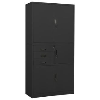 vidaXL Armario De Oficina De Acero Gris Antracita 90x40x180 Cm Vidaxl
