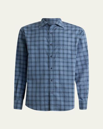 Ralph Lauren Purple Label Mens Aston Cotton Plaid Pocket Sport Shirt