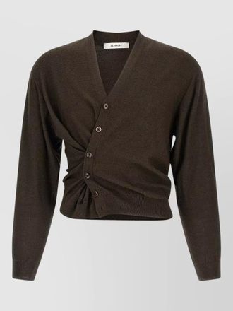 Christophe Lemaire asymmetric wool blend v-neck cardigan