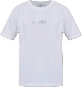 Off-white T-shirt met logo-detail - Heren - T-shirts - Wit - XS - Katoen - Tops